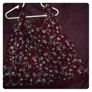 Semi backless floral cropped top